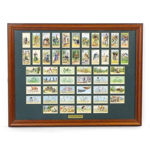 2150 - A quantity of Players & Sons cigarette cards from the Cycling series, framed. Together with a quanti... 