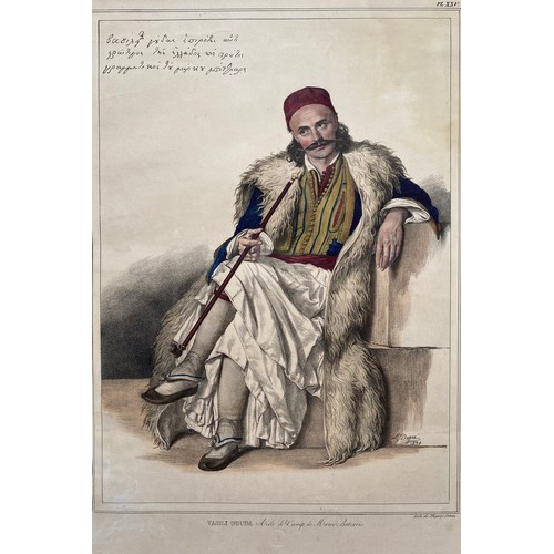 1937 - Louis Dupre (1789-1837), Original lithograph hand coloured with watercolour, Titled Vasili Gouda Aid... 