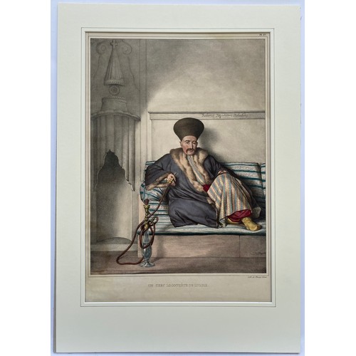 1939 - Louis Dupre (1789-1837), Original lithograph hand coloured with watercolour, Titled Un Grec Logothet... 