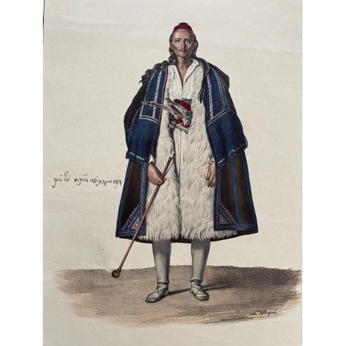 1940 - Louis Dupre (1789-1837), Original lithograph hand coloured with watercolour, Titled Photo Pikos du P... 