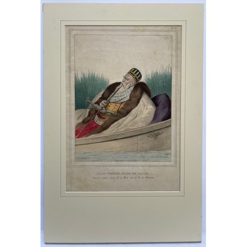 1945 - Louis Dupre (1789-1837), Original lithograph hand coloured with watercolour, Titled Ali de Tebelen, ... 