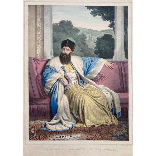 1946 - Louis Dupre (1789-1837), Original lithograph hand coloured with watercolour, Titled Le Prince de Mol... 