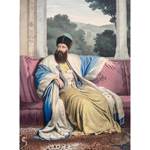 1946 - Louis Dupre (1789-1837), Original lithograph hand coloured with watercolour, Titled Le Prince de Mol... 