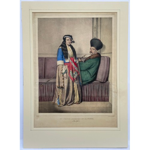 1948 - Louis Dupre (1789-1837), Original lithograph hand coloured with watercolour, Titled Un Prince Armeni... 