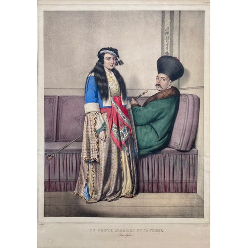 1948 - Louis Dupre (1789-1837), Original lithograph hand coloured with watercolour, Titled Un Prince Armeni... 