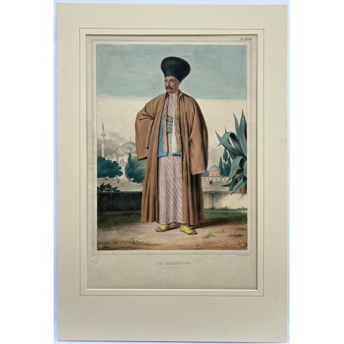 1949 - Louis Dupre (1789-1837), Original lithograph hand coloured with watercolour, Titled Un Armenien / An... 