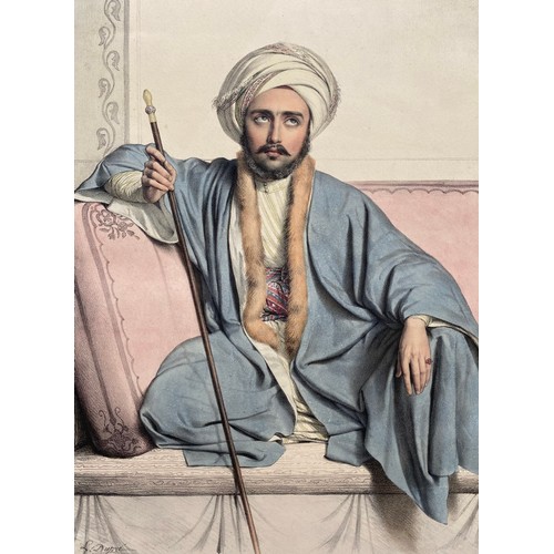 1950 - Louis Dupre (1789-1837), Original lithograph hand coloured with watercolour, Titled Bilesikdji Armen... 