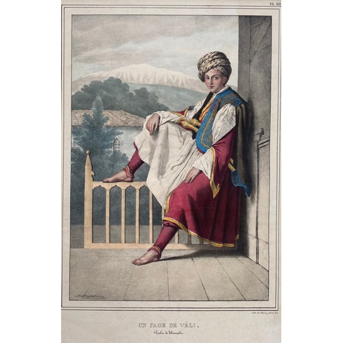 1951 - Louis Dupre (1789-1837), Original lithograph hand coloured with watercolour, Titled Une Page de Veli... 