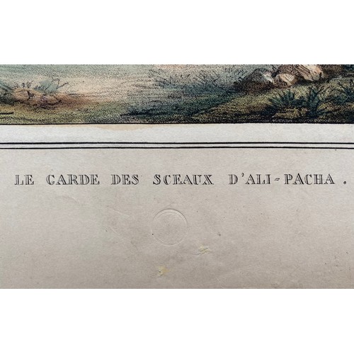 1952 - Louis Dupre (1789-1837), Original lithograph hand coloured with watercolour, Titled Le Garde des Sce... 