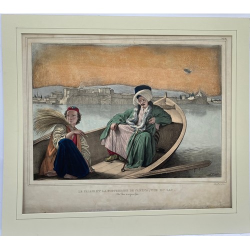 1953 - Louis Dupre (1789-1837), Original lithograph hand coloured with watercolour, Titled Le Palais et la ... 