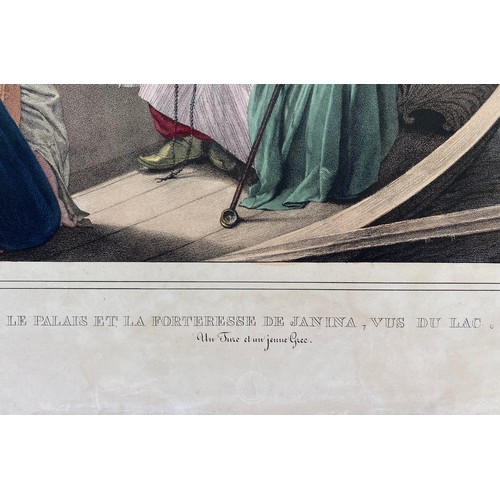 1953 - Louis Dupre (1789-1837), Original lithograph hand coloured with watercolour, Titled Le Palais et la ... 