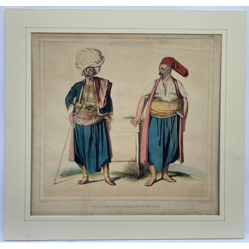 1954 - Louis Dupre (1789-1837), Original lithograph hand coloured with watercolour, Titled Un Janissaire du... 