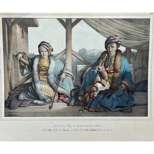 1956 - Louis Dupre (1789-1837), Original lithograph hand coloured with watercolour, Titled Ismael, Bey et M... 