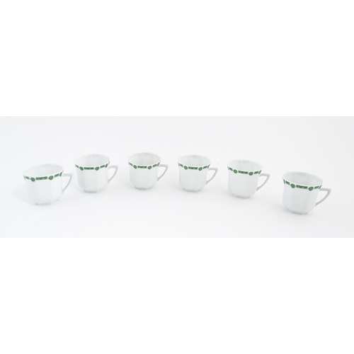 113 - A quantity of French Limoges Philippe Deshoulieres tea / coffee wares comprising six cups and saucer... 