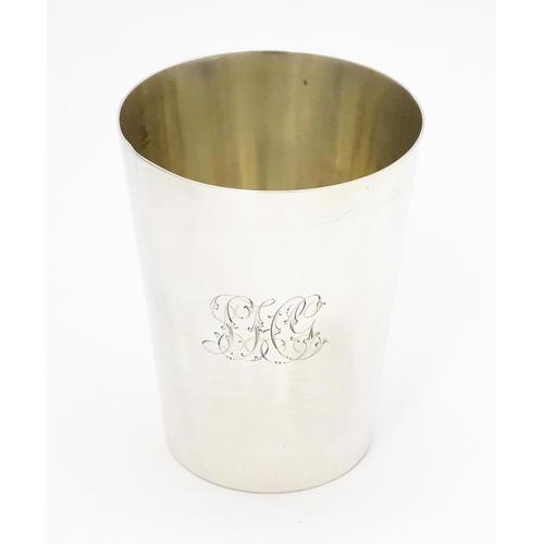 368 - A Victorian silver beaker hallmarked London 1886, maker Charles Stuart Harris. Approx. 3 1/2