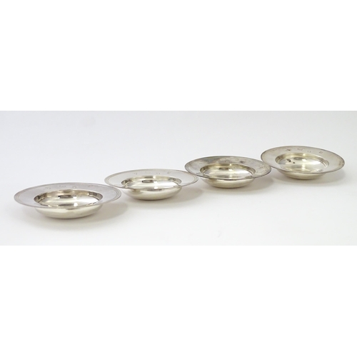 261 - A set of four silver pin dishes formed as miniature Armada dishes, hallmarked London 1961, maker Gar... 