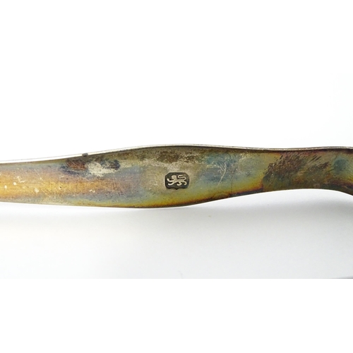 271 - Geo III silver sugar tongs with bright cut decoration, London c1778 maker Hester Bateman. Together w... 