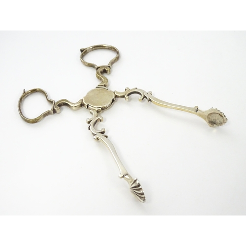 271 - Geo III silver sugar tongs with bright cut decoration, London c1778 maker Hester Bateman. Together w... 