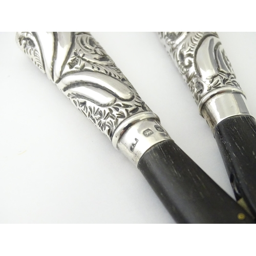 287 - Victorian Silver handled glove stretchers hallmarked Birmingham 1896. Approx. 8 3/4