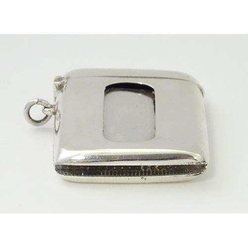 316 - A large silver vesta case hallmarked Birmingham 1901 maker H J Cooper & Co Ltd and stamped ' The Sai... 