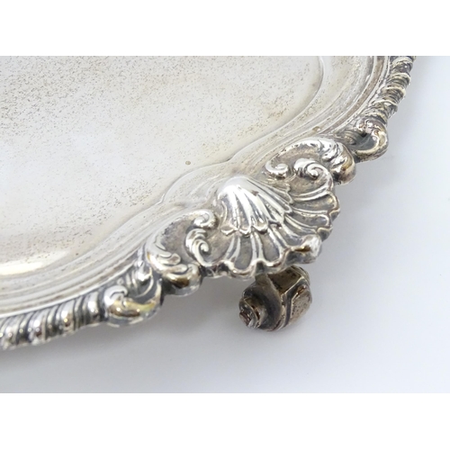 455 - A silver salver hallmarked London 1926, maker Goldsmiths & Silversmiths Co. Ltd. Approx. 13 1/4