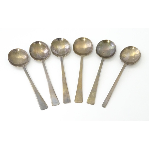 501 - A set of six Art Deco silver coffee spoons hallmarked Sheffield 1926, maker Thomas Bradbury & Sons L... 