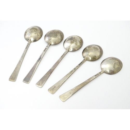 501 - A set of six Art Deco silver coffee spoons hallmarked Sheffield 1926, maker Thomas Bradbury & Sons L... 