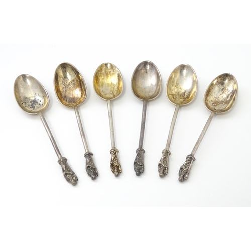 502 - A cased set of six Victorian silver teaspoons with apostle finials, hallmarked London 1898, maker Wi... 