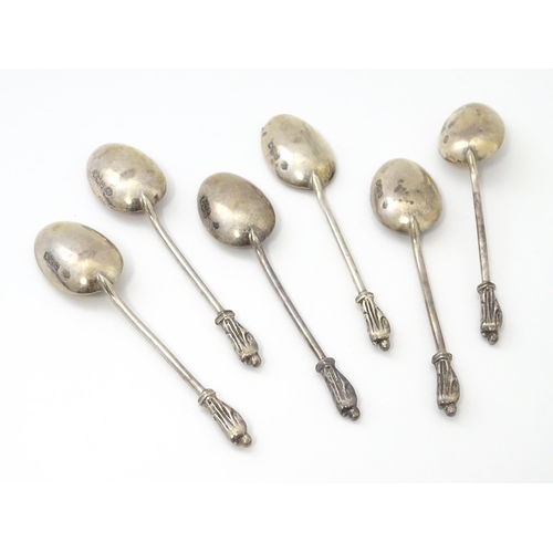 502 - A cased set of six Victorian silver teaspoons with apostle finials, hallmarked London 1898, maker Wi... 