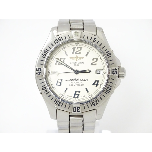 745 - A Breitling Colt Ocean automatic wristwatch, ref. A17050, the signed dial having silver tone alterna... 