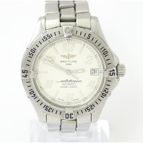 745 - A Breitling Colt Ocean automatic wristwatch, ref. A17050, the signed dial having silver tone alterna... 