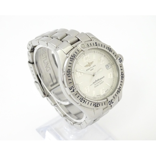 745 - A Breitling Colt Ocean automatic wristwatch, ref. A17050, the signed dial having silver tone alterna... 