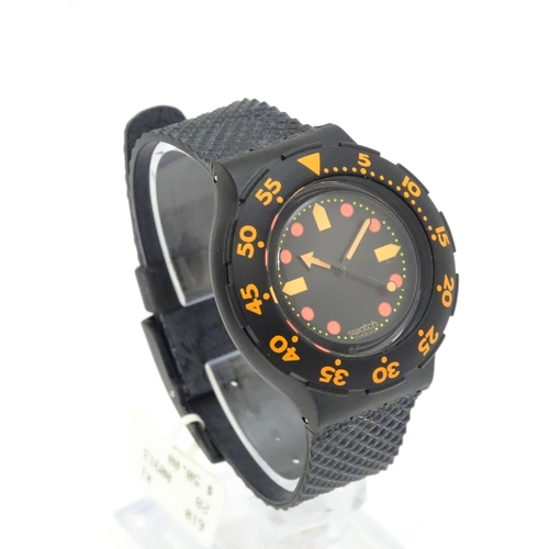 755 - A Swatch Barrier Reef Scuba 200 wristwatch. Watch case approx. 1 1/2