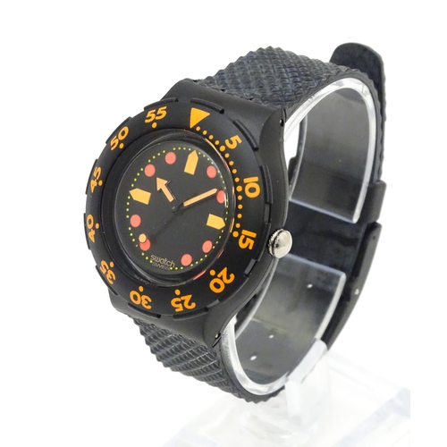 755 - A Swatch Barrier Reef Scuba 200 wristwatch. Watch case approx. 1 1/2