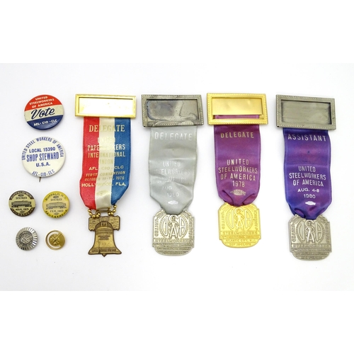 783 - Trade Union Interest: a quantity of assorted badges, pins, etc. to include United Steelworkers of Am... 