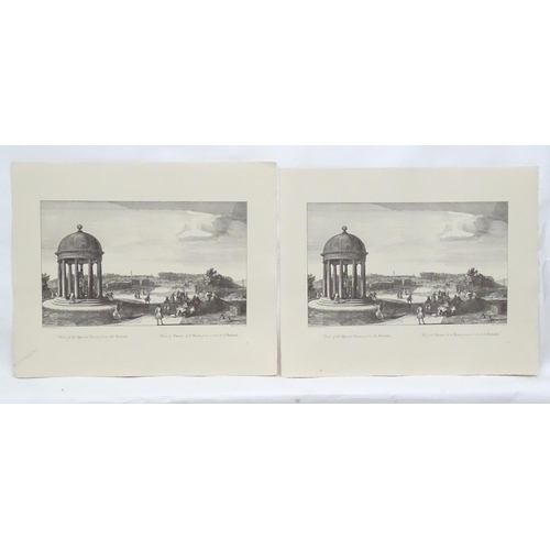 956 - Stowe Gardens, Buckinghamshire: A quantity of prints after Jacques Rigaud and Bernard Baron to inclu... 