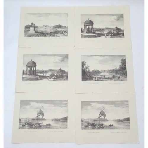 956 - Stowe Gardens, Buckinghamshire: A quantity of prints after Jacques Rigaud and Bernard Baron to inclu... 