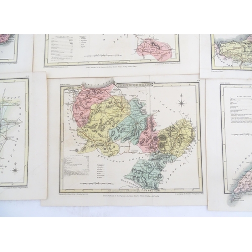 976 - Maps: A quantity of assorted engraved and hand coloured maps to include Northamptonshire, Nottingham... 