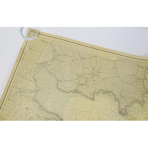 983 - Maps: Three mid 20thC Hydrographic Office maritime navigational charts for Wales - South Coast, comp... 