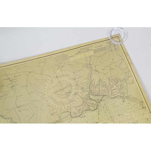 983 - Maps: Three mid 20thC Hydrographic Office maritime navigational charts for Wales - South Coast, comp... 