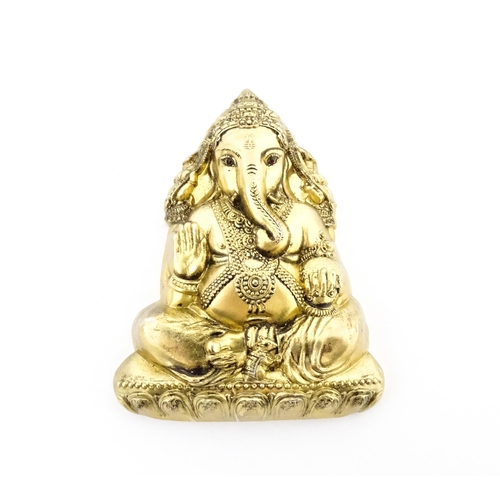 1036 - A silver gilt model of Ganesha. With box and certificate of authenticity. Model approx. 2