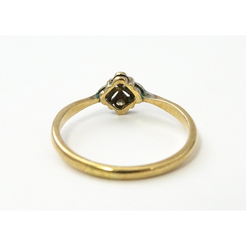 530 - A 9ct gold ring with diamonds Ring size approx. P 1/2