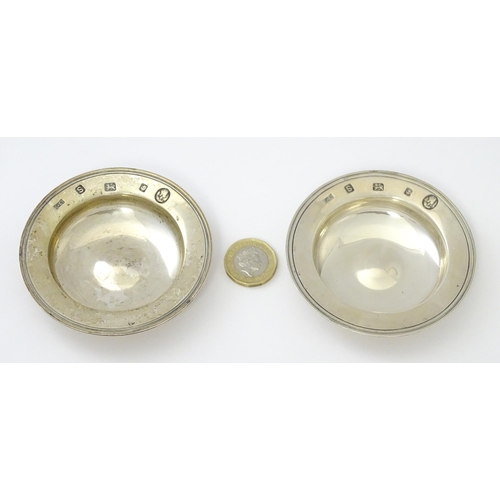 235 - A pair of miniature silver Armada dishes.  Hallmarked London 1953 with Jubilee mark. Maker Carringto... 