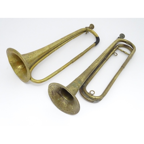 1368 - Musical Instruments : a B clarion bugle by Boosey & Hawkes Ltd , London, together with another by Ja... 