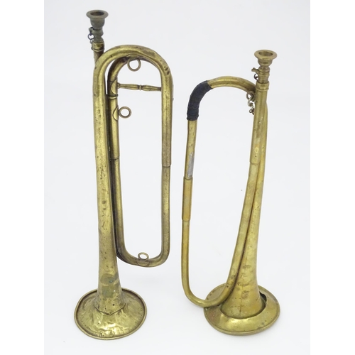 1368 - Musical Instruments : a B clarion bugle by Boosey & Hawkes Ltd , London, together with another by Ja... 