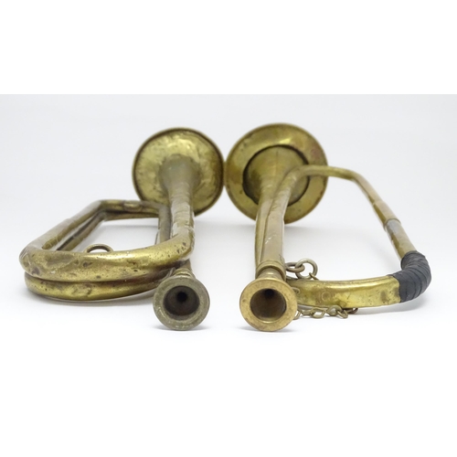 1368 - Musical Instruments : a B clarion bugle by Boosey & Hawkes Ltd , London, together with another by Ja... 