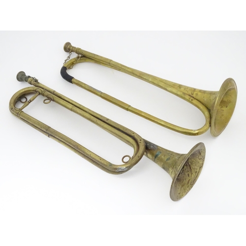 1368 - Musical Instruments : a B clarion bugle by Boosey & Hawkes Ltd , London, together with another by Ja... 