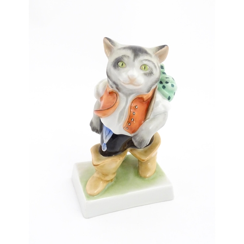 112 - A Herend pottery figure Puss in Boots model no. 5279. Marked under. Approx. 6