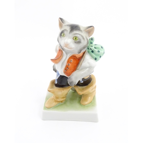 112 - A Herend pottery figure Puss in Boots model no. 5279. Marked under. Approx. 6