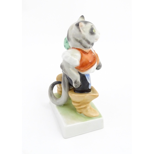 112 - A Herend pottery figure Puss in Boots model no. 5279. Marked under. Approx. 6